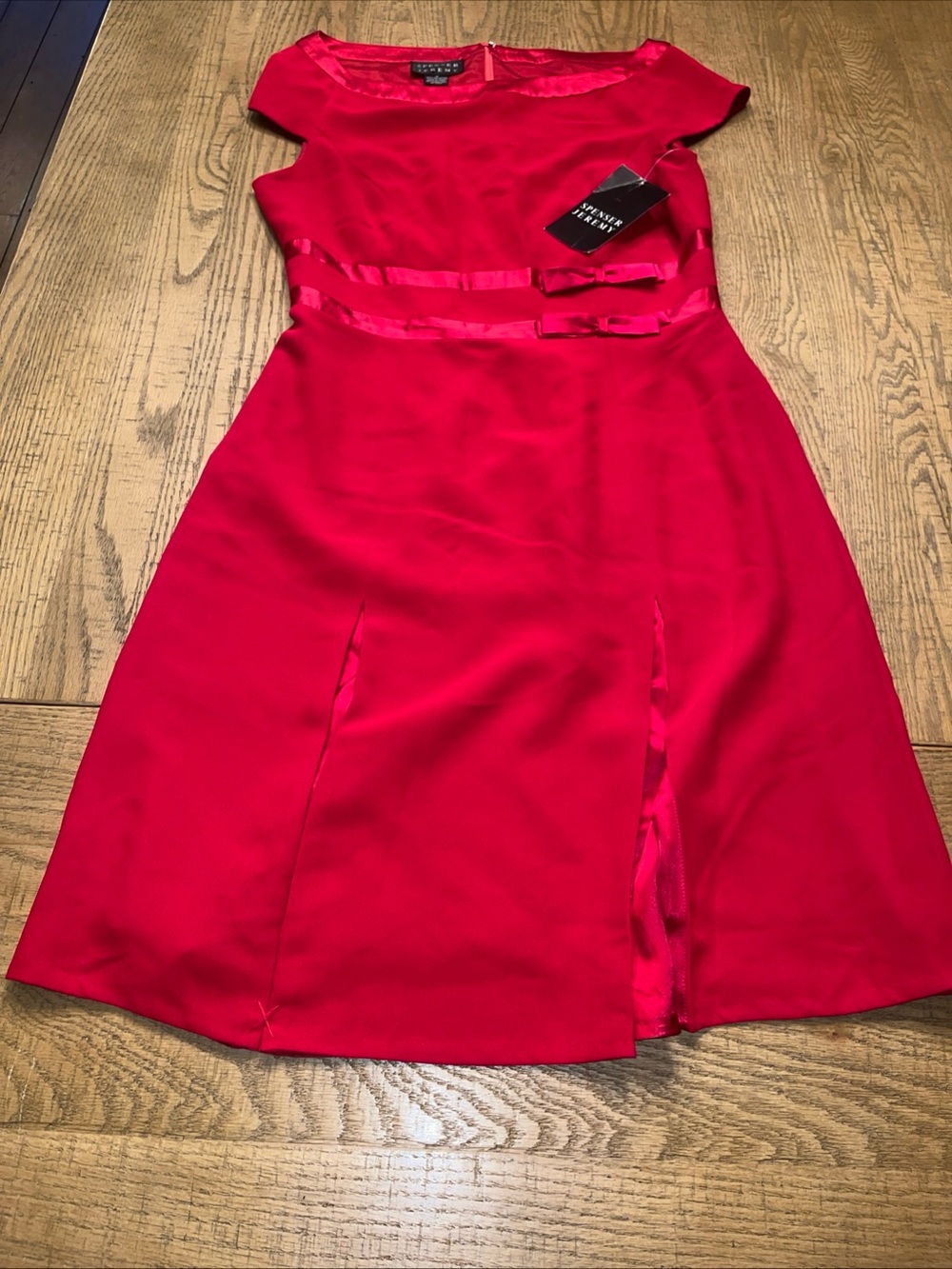 Spenser Jeremy Red Floral Silk Sleeveless Sheath Dress Size 10 NEW